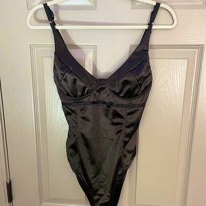 Black Satin Bodysuit